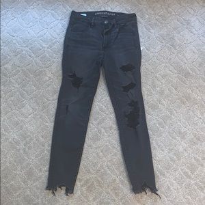 American Eagle Black ripped jeans